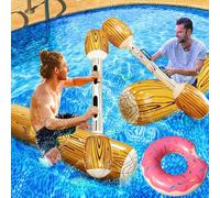 KAHEIGN 5 Pièces Flottants Gonflables Jouets, 140CM Jeux de Combat Gonflables pour Piscine Jeux de Sports Nautiques Jouets Flottants avec Bouée en Forme de Donut pour Été Lac Plage Eau Fête Jeu