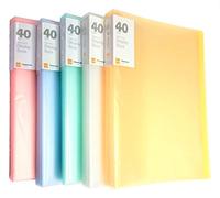 KAHEIGN 5 Pièces Livre D'affichage A4 PP, 40 Poches Transparentes Livre de Présentation en Polypropylène Solide Dossier de Présentation du Dossier Projekt Couverture Translucide (5 Couleurs)