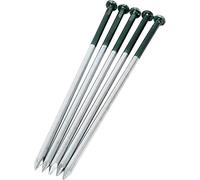 KAHEIGN 50 Pièces Clous Artificiels Résistants D'herbe, 5mm x 150mm Clous Galvanisés à Tête Ronde Clous en Acier pour Fixation de Faux Gazon Astroturf pour Hardcore Stoney Ground (Moitié Vert)