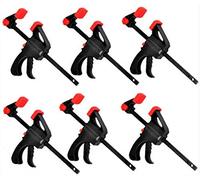 KAHEIGN 6 Pièces Pinces à Prise Rapide, 4 Pouces Cliquets à Barre à Cliquet Outils de Serrage à Une Main à Serrage Rapide Pour un Serrage Rapide et Facile du Bois
