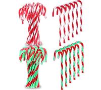 KAHEIGN 60 Pièces Canne de Noël, 15cm Canne en Bonbon en Plastique Ornements Suspendu d'arbre de Noël pour Fêtes de Noël, Nouvel an, Décoration Faveurs de Maison (Rouge et Blanc, Vert Rouge et Blanc)
