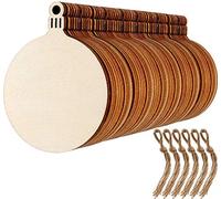 KAHEIGN 60 Pièces Ornements De Noël en Bois, Forme De Lanterne Ronde Ornements De Tranche De Bois pour La Nouvelle Année Sapin De Noël Décoration De Pendentif Bricolage