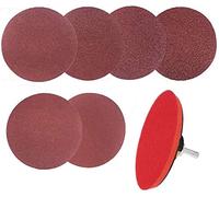 KAHEIGN 62 Pièces 5" Tampons De Disques De Ponçage Kit, 60 Pièces 40/60/80/120/180/240 Gruau Crochet Et Boucle Papier De Verre avec Patin De Ponçage Et Arbre (125mm)