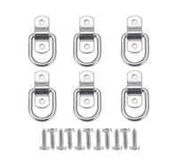 KAHEIGN 6Pcs D Anneau D'arrimage Anneau d'ancrage de Charge Ancrage de Remorque Anneau D'arrimage Forgé avec 12 Pièces Vis pour Sécuriser la Charge dans Le Camion Remorque
