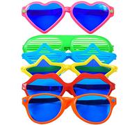 KAHEIGN 6Pcs Lunettes de Soleil En Plastique Jumbo Lunettes de Fête Colorées Lunettes D'ombrage D'obturation Pour Costume de Plage Déguisements Photo Props Party