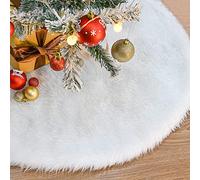 KAHEIGN 78CM Jupe d'Arbre De Noël, Blanc Comme Neige Peluche Épaisse Couverture De Base d'Arbre Tapis pour Les Décorations De Vacances