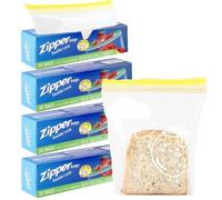 KAHEIGN 80 Pièces Sacs de Congélation pour Aliments, Moyen Sacs à Éclair à Double Fermeture Réutilisables Sacs Alimentaires Large pour Sandwich Fruits Légumes Viande Soupes Snacks (18CM x 20CM)