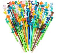 KAHEIGN 80 Pièces Stylos à Encre Gel Dinosaure, 16 Modèles Stylos à Encre Gel de Dessin Animé Mignon Encre Noire 0,5mm Stylos Sympas Kawaii Amusant Stylos à Encre Gel pour Scolaires (17cm x 2cm)