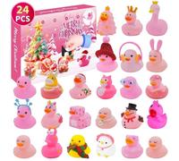 KAHEIGN Calendrier de L'avent 2025, Compte à Rebours de Noël de 24 Jours avec 24 Pièces Canards en Caoutchouc Bain Amusants en Forme de Canard pour Enfants de 3 à 9 Ans Noël Cadeaux Fêtes Décoration