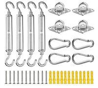 KAHEIGN Ensemble D'accessoires pour Auvent M6, 28 Pièces Kit de Quincaillerie Robuste en Acier Inoxydable pour Voile Pare-Soleil pour L'installation de Voile D'ombre de Soleil