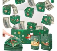 KAHEIGN Lot de 16 boîtes cadeaux surprise de Noël - Explosion pour argent - Enveloppes rebondissantes pliantes - Boîtes cadeaux pop-up de luxe pour Noël, anniversaire, anniversaire de mariage