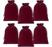 KAHEIGN Lot de 32 sacs en velours avec cordon de serrage - 12 x 10 cm - Sacs cadeaux en velours - Sacs à cordon de serrage - Rectangulaires - Pour cadeaux de mariage, Noël, fête (rouge foncé)