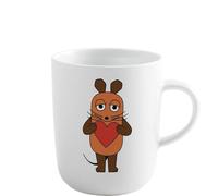 KAHLA DieMaus Gobelet 0,35 l en forme de cœur souris | Tasse blanche au design souris