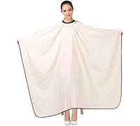 KAHOT Cape de coiffure professionnelle pour salon de coiffure, coupe de cheveux, coloration, taffetas de polyester imperméable (beige)
