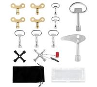 KAHOUI 13 Pièces Jeu de Triangle Poubelle Universelle, 4 Voies Cle Triangle Carre, Clé Pompier Multifonction, Clé Armoire Electrique Portables pour les Compteur Eau et D'électricité