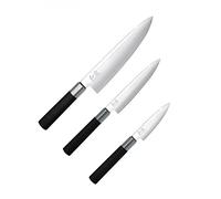 KAI 67S.300 Set 3 Couteaux, Acier Inoxydable, Noir, 39, 5 x 2, 5 x 15 cm