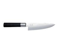 KAI Wasabi Couteau de Chef Noir 15,0 cm de longueur de lame - acier inoxydable poli 6A/1K6 58 (±1) HRC - manche en polypropylène noir - couteau de chef, couteau de cuisine - Fabriqué au Japon