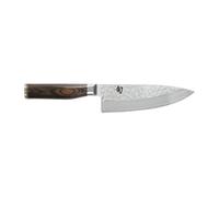 KAI Shun Premier Tim Mälzer Couteau de Chef Japonais 15 cm - Noyau VG-MAX 61 HRC, Acier Damas Poli de 32 Couches - Manche en Pakkawood Marron Moyen - Finition Martelée - Fabriqué au Japon