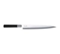 KAI Wasabi Black Yanagiba - Longueur de lame de 24,0 cm - acier inoxydable poli 6A/1K6 58 (±1) HRC - manche en polypropylène noir - couteau à sushi, couteau à sashimi - Fabriqué au Japon