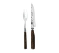 KAI Ensemble couverts Shun Premier - Fourchette 22 cm & Couteau 25 cm, Damas - Fabriqué au Japon