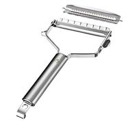 KAI Éplucheur Universel avec 2 Lames, lame lisse et lame julienne - Éplucheur en forme de T en acier inoxydable avec lame de 9 cm/manche de 10 cm - éplucheur pour légumes et fruits
