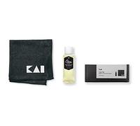 KAI Huile de camélia Japonaise (100 ML, 100% Alimentaire), Chiffon de Nettoyage en Microfibre (40 x 40 cm) Soin Professionnel des Lames venant du Japon, Noir