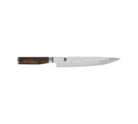 KAI Shun Premier Tim Mälzer Couteau à Jambon Japonais 24 cm - Noyau VG-Max 61 HRC, Acier Damas Poli de 32 Couches - Bois de Pakka Marron Moyen - Finition Martelée - Fabriqué au Japon