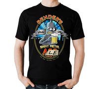 KAI KOU SONG ZI Bite My Shiny Metal Ale Bender’S Beer Funny T-Shirt Black L