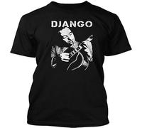 KAI KOU SONG ZI Django Reinhardt Jazz Guitar, Men's T-Shirt Cotton T-Shirt Black 3XL