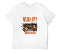 KAI KOU SONG ZI Green Day T Shirt Revolution Radio Flaming Band Logo White XL