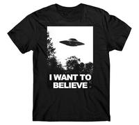KAI KOU SONG ZI I Want to Believe T-Shirt Glow in The Dark Area 51 Black M