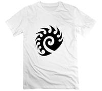 KAI KOU SONG ZI Men's Best Graphic T Shirt Starcraft Logo White XXL
