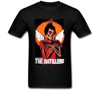 KAI KOU SONG ZI Sunrain Men's The Distillers Band Skull Poster T Shirt Black 3XL