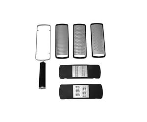 KAI Michel Bras Ensemble de Râpes et Julienne avec 5 Accessoires de Rechange, Extra Fin, Grossier, Julienne 2mm et 1mm - Surface de Râpe 15.4 cm/Poignée 11.5 cm - Tranche-Légumes,Trancheur Gourmet