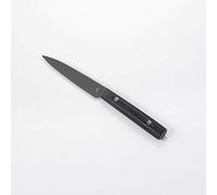 KAI Michel BRAS Quotidien Couteau Utilitaire No.2 avec une longueur de lame de 12 cm - lame utilitaire revêtue de titane en acier A8 - pakkawood noir - Fabriqué au Japon