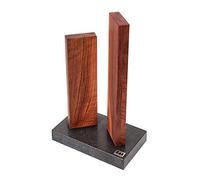 KAI Petit Bloc à Couteaux magnétique Stonehenge en Noyer avec Base en Granit - Bois Haut de Gamme - pour 4 Couteaux - Dimensions 18 x 10 x 28-30 cm