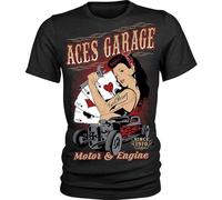 KAI RUI LI ACES Garage Rockabilly Pinup Hotrod American USA T-Shirt Mens Black Size XXL