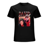 KAI RUI LI David Hasselhoff Mens T Shirt 90S Homage Mich Vintage Knight Rider Baywatch Night Size M