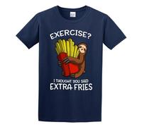 KAI RUI LI Exercise I Thought You Said Extra Fries! Mens Cotton Tshirt Size XXL