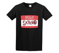KAI RUI LI Hello My Name is Satan Slogan Printed Casual Cotton O Neck Men T-Shirt Size 3XL