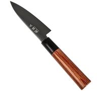 KAI Seki Magoroku Couteau de bureau en bois de séquoia 10 cm - acier inoxydable au carbone 1K6 avec 57 (±1) HRC - lame polie brillante - bois de pakka de séquoia - fabriqué à la main au Japon