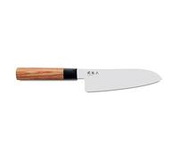 KAI Seki Magoroku Couteau Santoku en bois de séquoia 17,0 cm - acier inoxydable au carbone 1K6 avec 57 (±1) HRC - lame polie brillante - bois de pakka de séquoia - fabriqué à la main au Japon