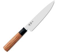 KAI Seki Magoroku Couteau utilitaire en bois de séquoia 15,0 cm - acier inoxydable au carbone 1K6 avec 57 (±1) HRC - lame polie brillante - bois de pakka de séquoia - fabriqué à la main au Japon