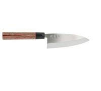 KAI Seki Magoroku Deba en bois de séquoia 15,5 cm - acier inoxydable au carbone 1K6 avec 57 (±1) HRC - lame polie brillante - manche en pakkawood de séquoia - fabriqué à la main au Japon