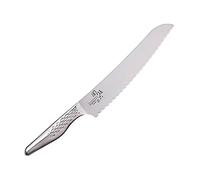 KAI Seki Magoroku Shoso Couteau à Pain 21,0 cm - Acier Inoxydable 5CR15MoV 56 (±1) HRC - Convexe - Manche en Acier Inoxydable 18-8 avec Motif en Diamant - Tranchant Dentelé - Fabriqué au Japon