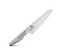 KAI Seki Magoroku Shoso Couteau de Chef 18,0 cm - Acier Inoxydable 5CR15MoV 56 (±1) HRC - Convexe - Manche en Acier Inoxydable 18-8 avec Motif en Diamant - Cuisine de Chef - Fabriqué au Japon