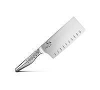 KAI Seki Magoroku Shoso Couteau de Chef Chinois 16,5 cm - Acier Inoxydable 5CR15MoV 56 (±1) HRC - Convexe - Manche en Acier Inoxydable 18-8 avec Motif en Diamant - Cuisine de Chef - Fabriqué au Japon