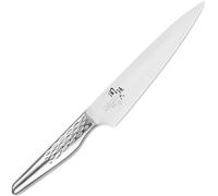 KAI Seki Magoroku Shoso Couteau d'Office 9 cm - acier inoxydable 5CR15MoV 56 (±1) HRC - meulage convexe - manche en acier inoxydable 18-8 avec motif en diamant - Fabriqué au Japon