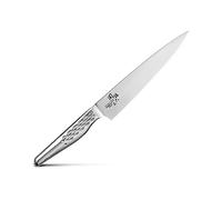 KAI Seki Magoroku Shoso Couteau Utilitaire 15,0 cm - Acier Inoxydable 5CR15MoV 56 (±1) HRC - Meulage Convexe - Manche en Acier Inoxydable 18-8 avec Motif en Diamant - Fabriqué au Japon