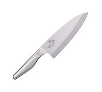 KAI Seki Magoroku Shoso Deba 18,0 cm - Acier Inoxydable 5CR15MoV 56 (±1) HRC - Convexe - Manche en Acier Inoxydable 18-8 avec Motif en Diamant - Couteau de Boucher - Fabriqué au Japon